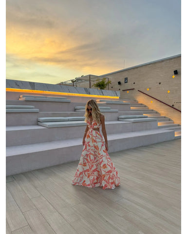 Vestido Longo Magnólia Laranja