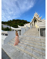 Vestido Longo Magnólia Laranja e Verde