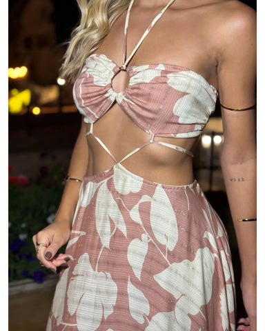 Vestido Longo Rosa Champagne