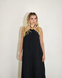 Vestido Longo Rosa Negra Preto