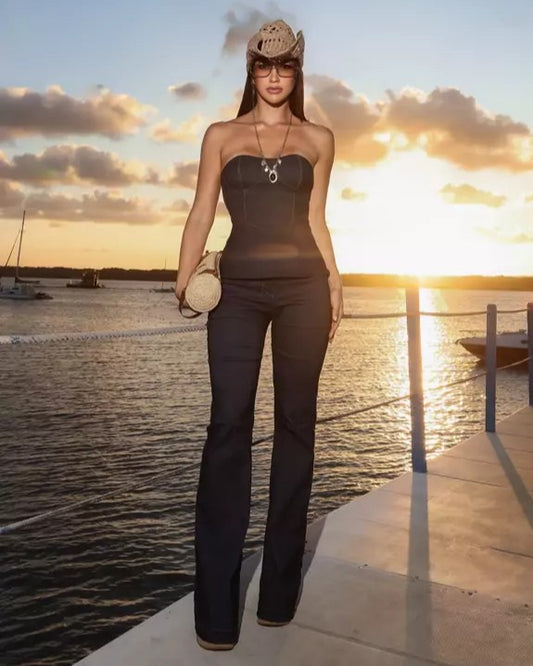 Calça Bootcut Amelie Escura