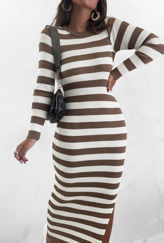 Vestido Longo Malibu Bege e Off