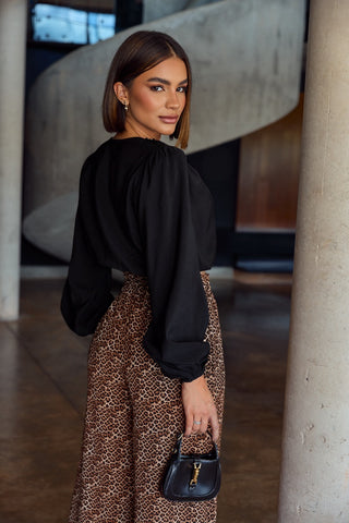 Blusa Manga Balonê Elisa Preto