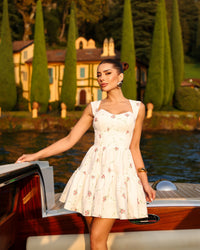 Vestido Curto de Crepe Floral Eva