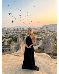 Vestido Longo Rosa Negra Preto