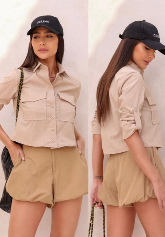 Camisa Curta Sany Caqui