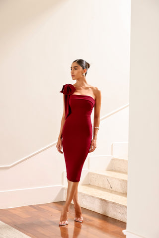 Vestido Midi Isadora Vinho