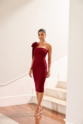 Vestido Midi Isadora Vinho